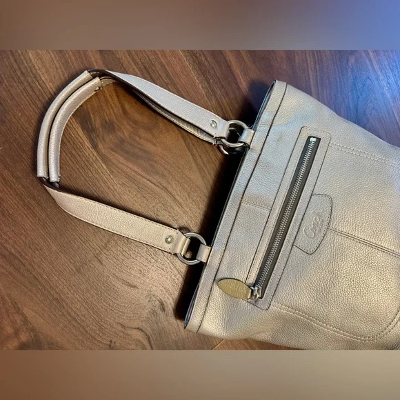 Coach Penelope Metallic Pebbled Leather Shoulder Bag - Picture 6 of 15